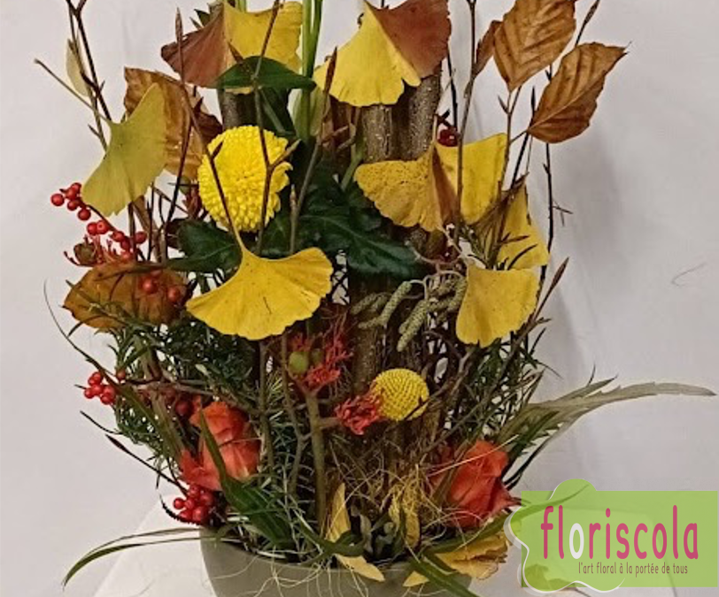 “L’automne frappe à notre porte” Atelier d’art floral du 21/11/2023 MPT St Jean de Moirans avec Didier Chapel